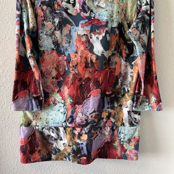 Soft Surroundings Women's Top Size Petite Small Impasto Tunic Top Abstract Artsy - Picture 12 of 16